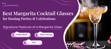 Classic margarita glasses filled with citrus cocktails