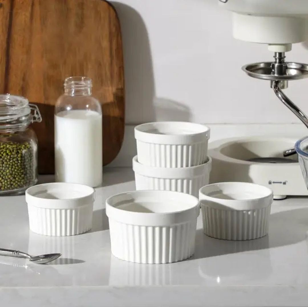 Ceramic ramekins bowl ready for baking or serving