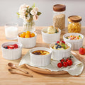 White ramekin bowl set for serving desserts and salads