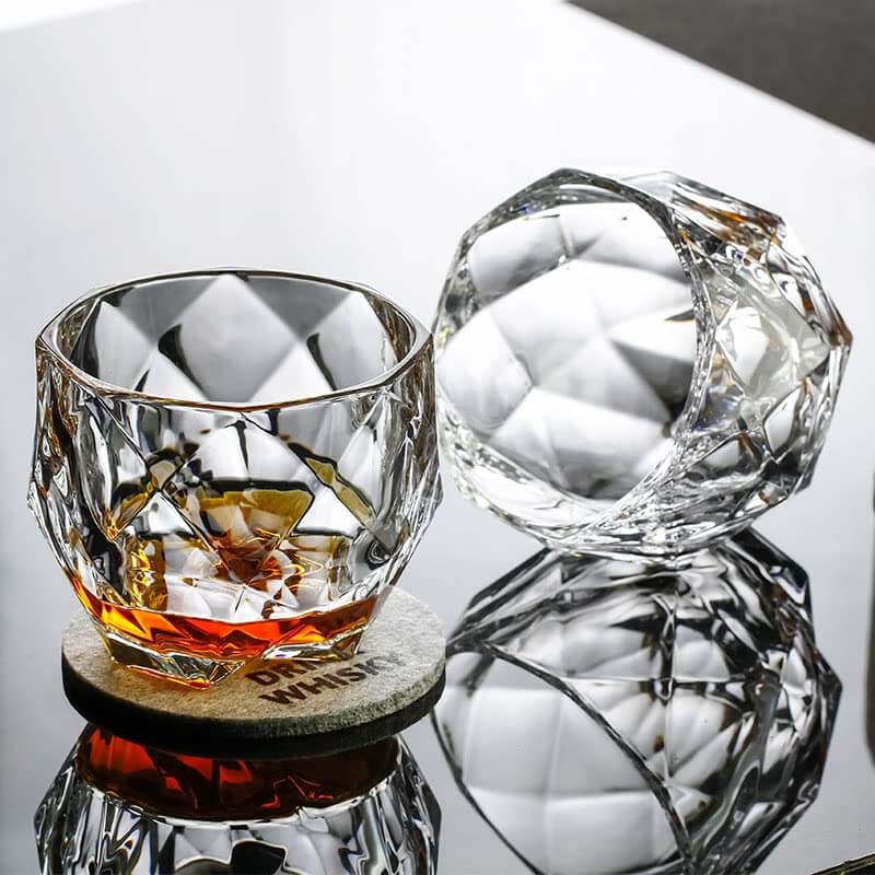 Whiskey served in a Diamond Big Bowl Whiskey Glass