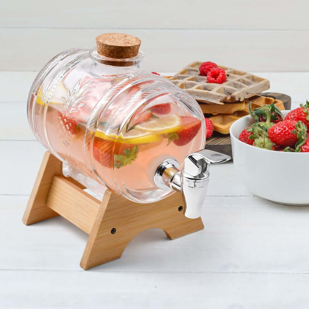 Glass Water Dispenser with infuser for detox drinks