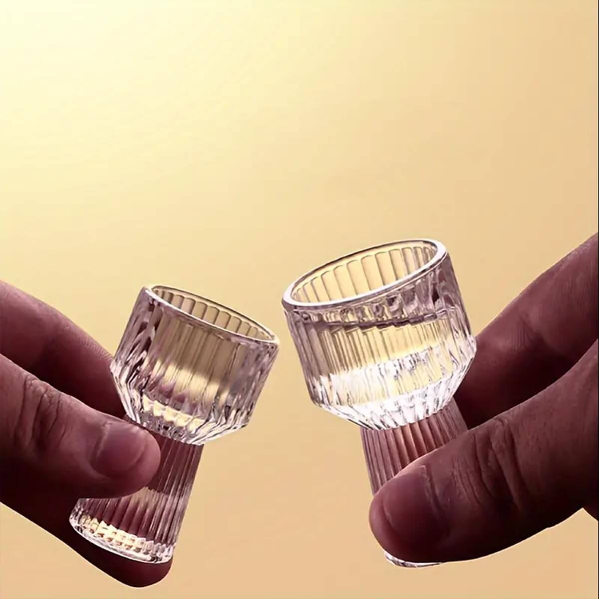 Mini Measure Shot Glass cheers in modern ribbed design