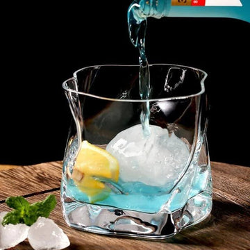 Twisted Crystal Whiskey Glass for chilled cocktail drinks