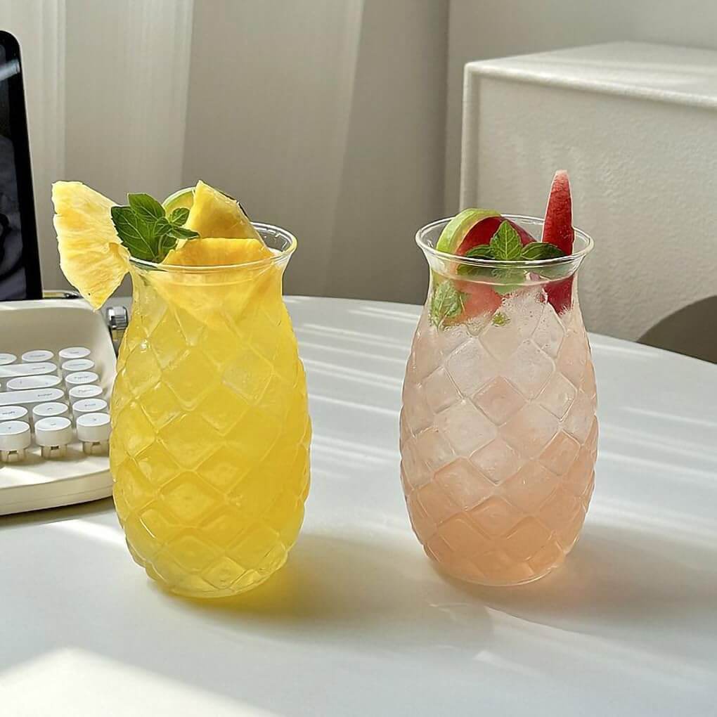 Colorful juice presentation using Libbey Tiki Pineapple Glasses