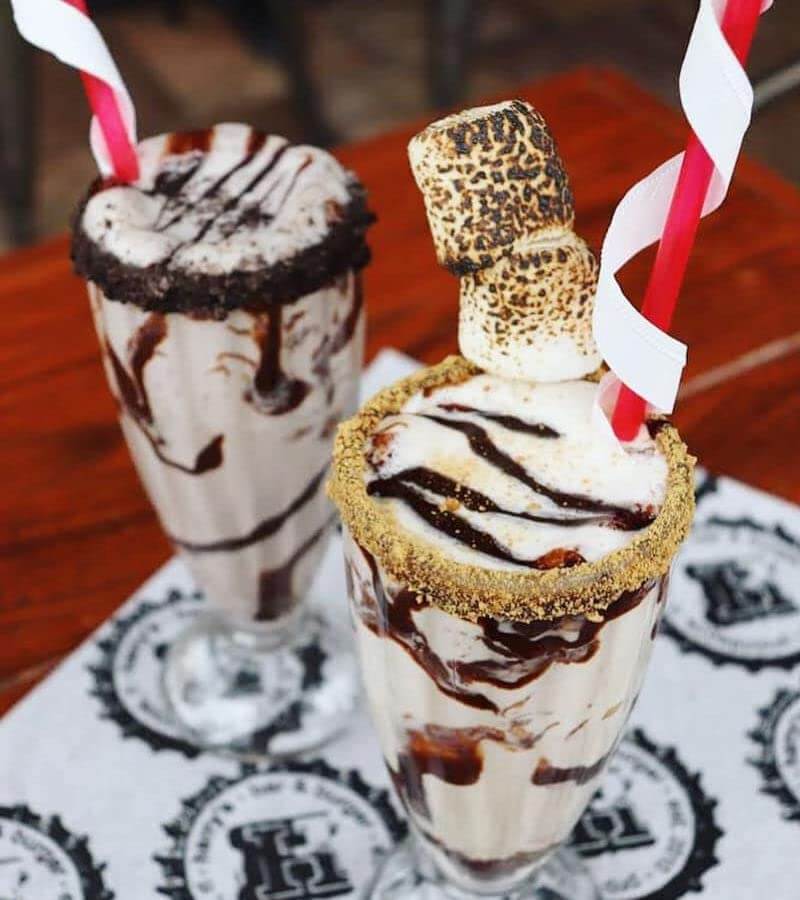 Whipped cherry milkshake served in Cocktail Falooda Milkshake Glass