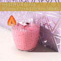 Textured Glass Tumbler filled with strawberry smoothie and ice