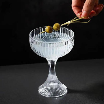 Cocktail display using a Vintage Crystal Champagne coupe