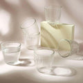 Elegant light hitting Textured Glass Tumbler set