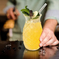 Golden mocktail in Libbey Tiki Pineapple Glasses