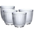 Clear tumblers with stylish grooves, Textured Glass Tumbler