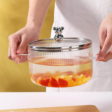 Clear Glass Simmer Pot for storing hot chapatis fresh