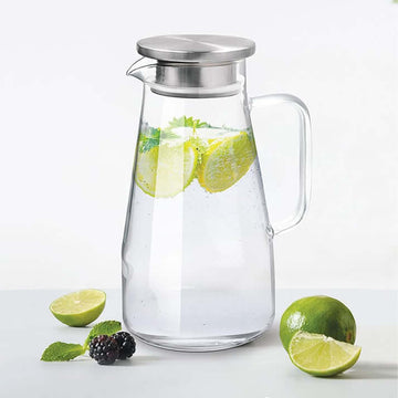 Chilled water in Borosilicate Glass Carafe with citrus slices