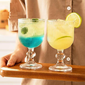 Vintage Wine Goblet Glass styled as modern juice glass