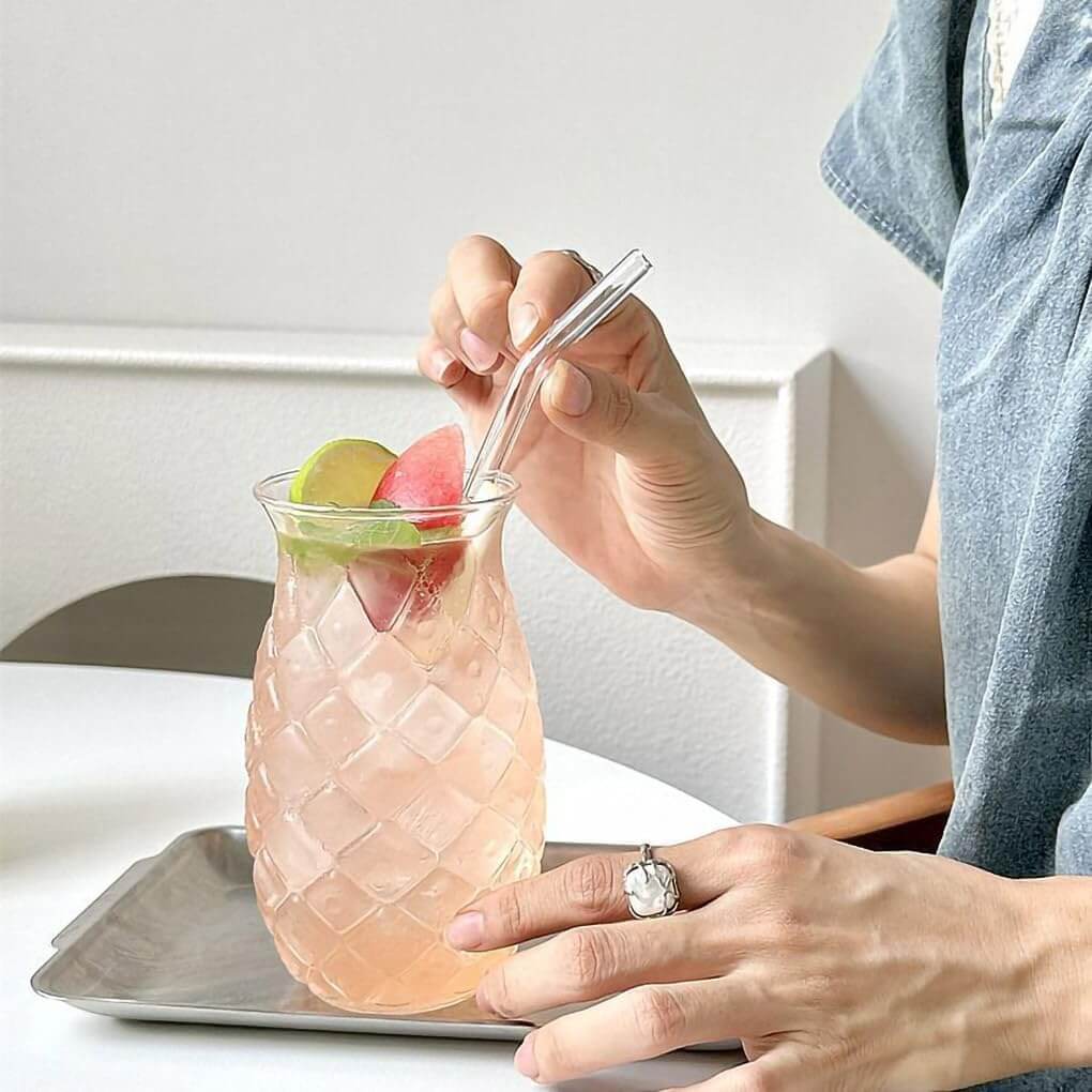 Exotic punch served in Libbey Tiki Pineapple Glasses