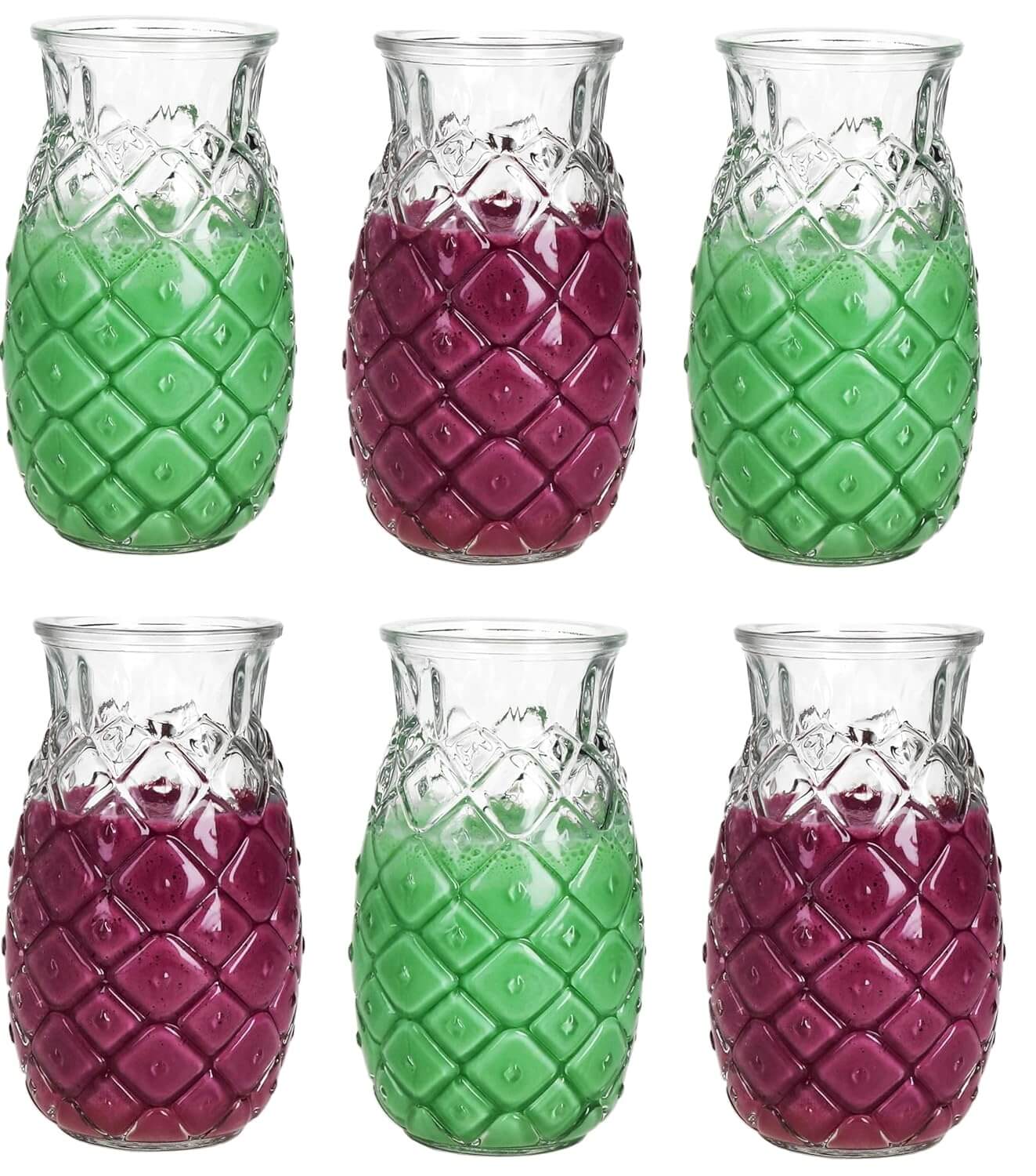 Pina Colada Pineapple Cocktail Glass with color fill