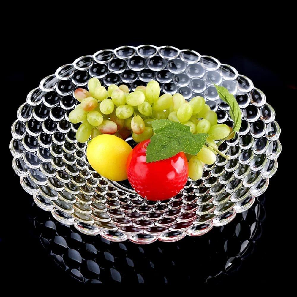 Bubble Glass Fruit Plate 9 inch