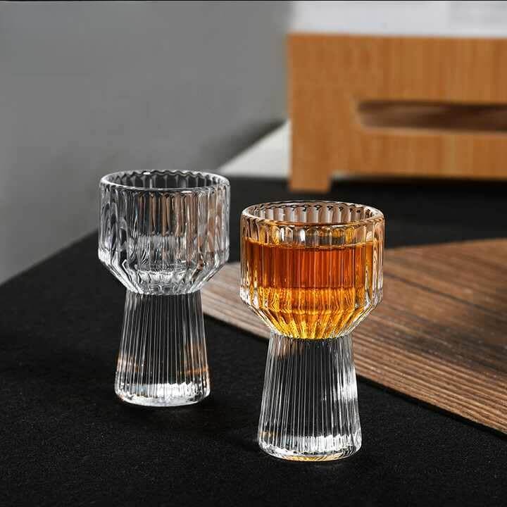 Ribbed crystal style meets Mini Measure Shot Glass charm
