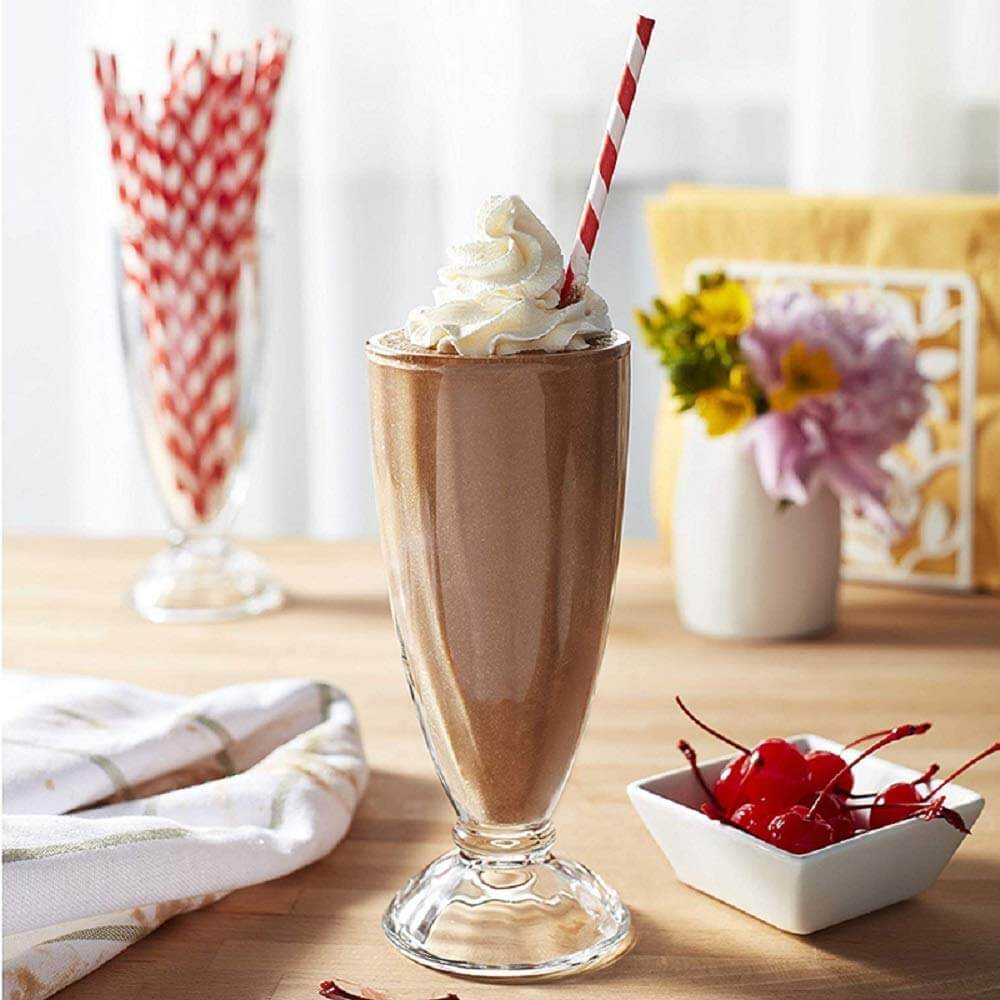 Three nutty milkshakes in Fountain Classic Glass style