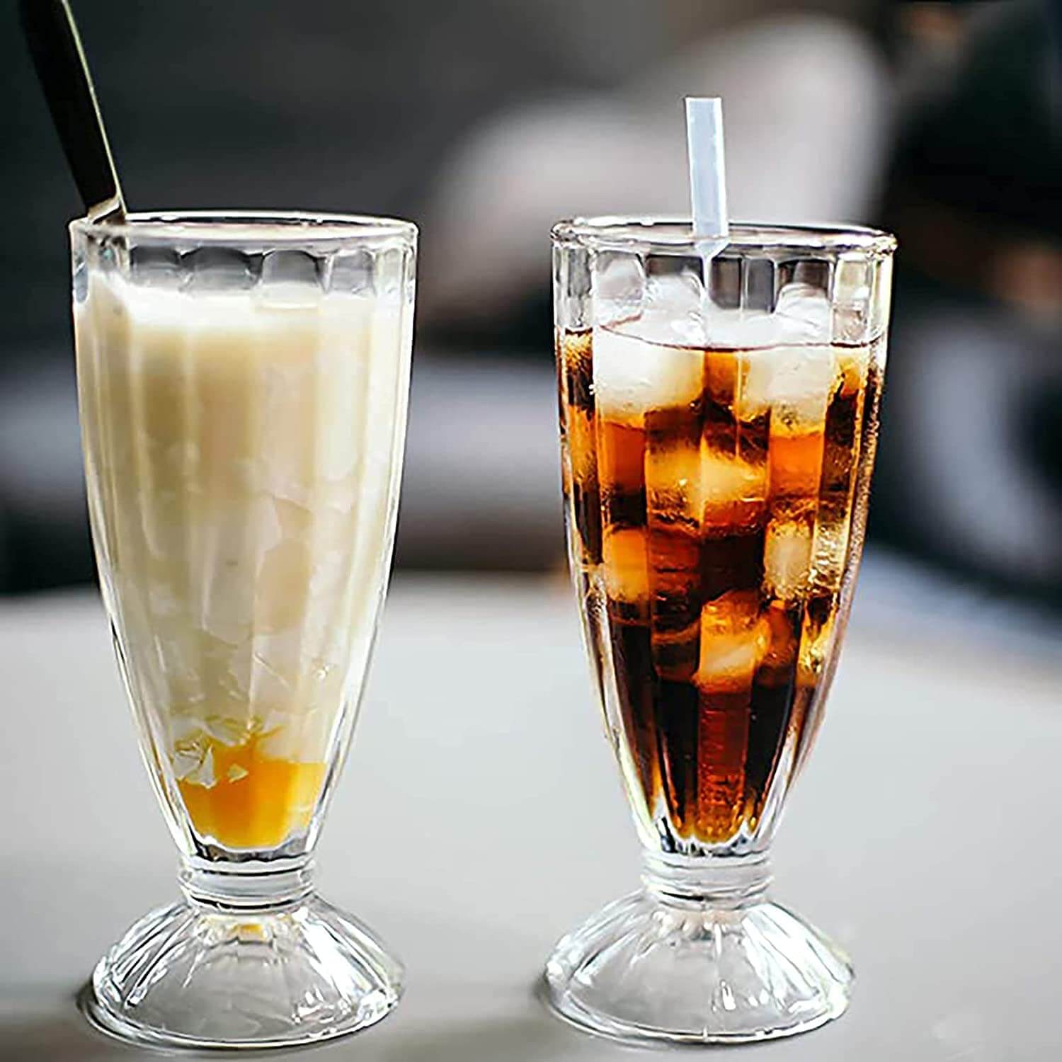 Chilled dessert milkshakes served in Fountain Classic Glass