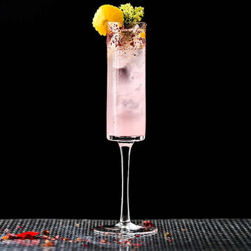 Long Steam Champagne Flutes Glass with elegant curve