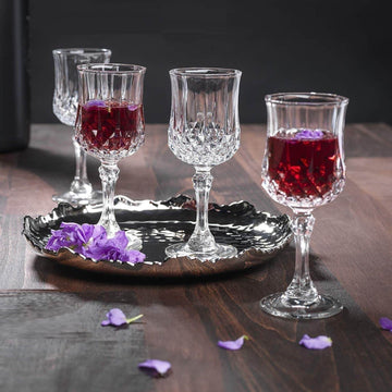 Classic vintage crystal wine glass design