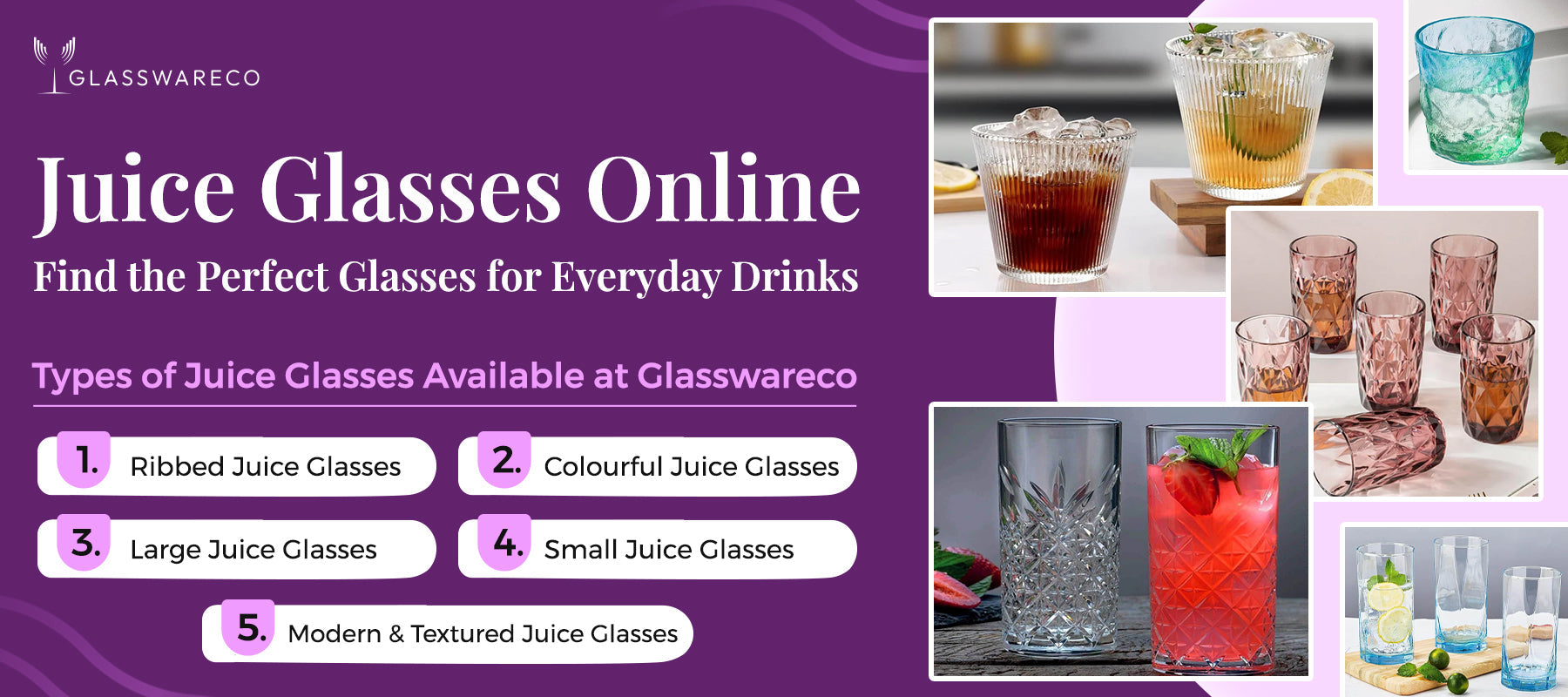 Premium juice glasses perfect for everyday use