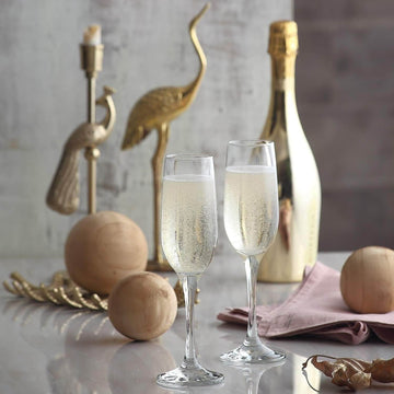 Bar setup with Classic Champagne Flutes Glass