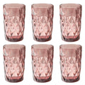 Diamond-Cut Pink Glass set of stylish drink tumblers