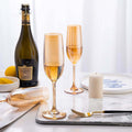 Nordic Golden champagne wine glass with a long slender stem